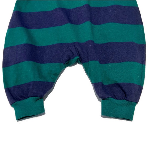 NWT Gap Kids blue and green rugby striped onesie, size XS, 1-3 months - Picture 2 of 5